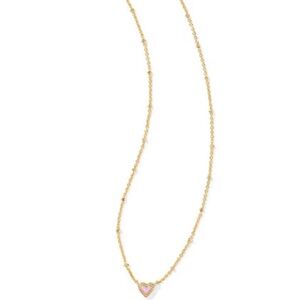 Kendra Scott Pink Mini Ari Heart Necklace
